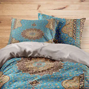 سرویس روتختی مدوپد طرح فرش قم لچک و ترنج مدل C-Ghom075 یک نفره 4 تکه