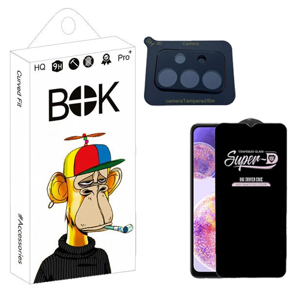 محافظ صفحه نمایش بوک مدل SuperD Touch مناسب برای گوشی موبایل سامسونگ Galaxy A23 به همراه محافظ لنز