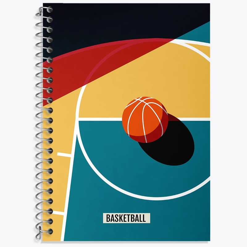 دفتر زبان 50 برگ خندالو مدل دو خط طرح بسکتبال کد N792