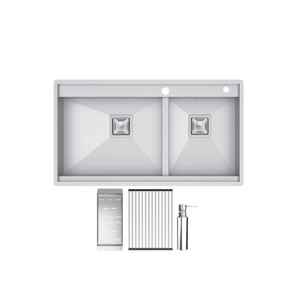 سینک ظرفشویی استیل توکار دو لگنه مدل میکس 290D