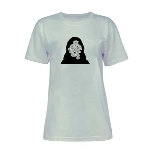 تی شرت آستین کوتاه زنانه مدل دختر و گل کد  K27 T