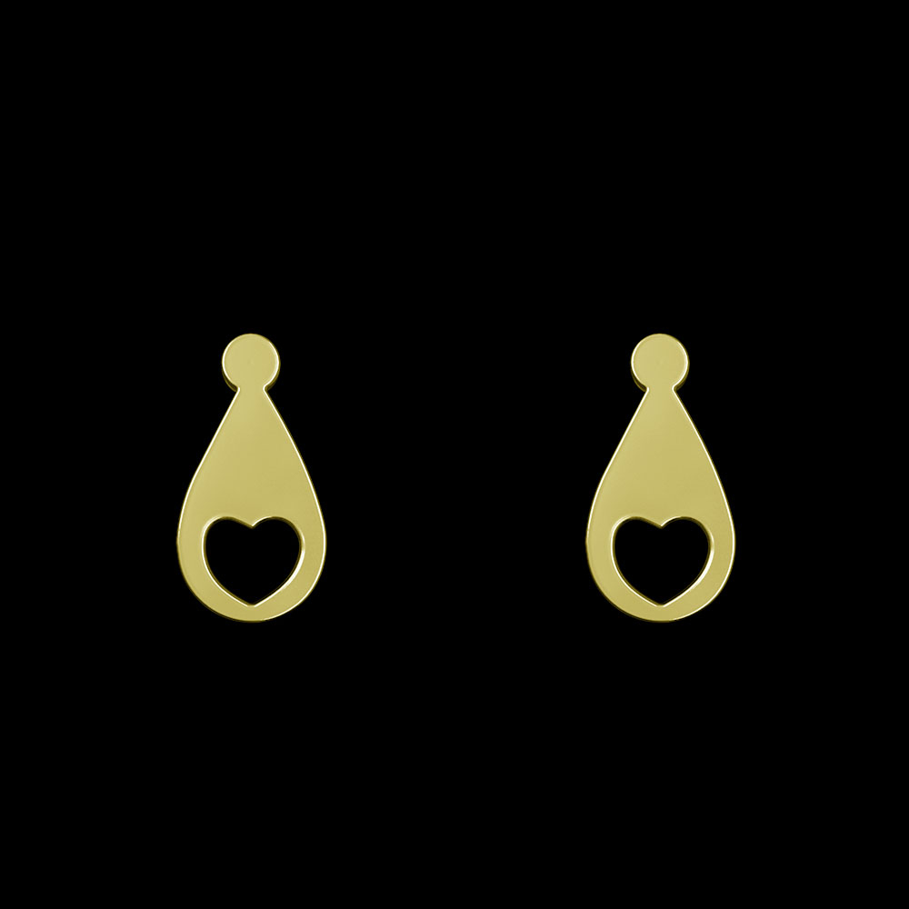 گوشواره طلا 18 عیار زنانه مدوپد مدل قلب کد GA1-10559