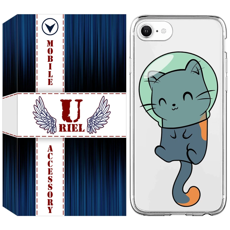 کاور یوریل مدل Clear کد 61 طرح گربه مناسب برای گوشی موبایل اپل iPhone 7 / iPhone 8 / SE 2020 / SE 2022