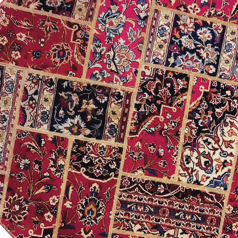 کلاژ فرش دستباف یک و نیم متری مدل چهل تکه کد NKP.CO.N1