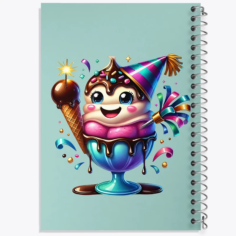 دفتر شطرنجی 50 برگ خندالو طرح بستنی کیوت کد N5945