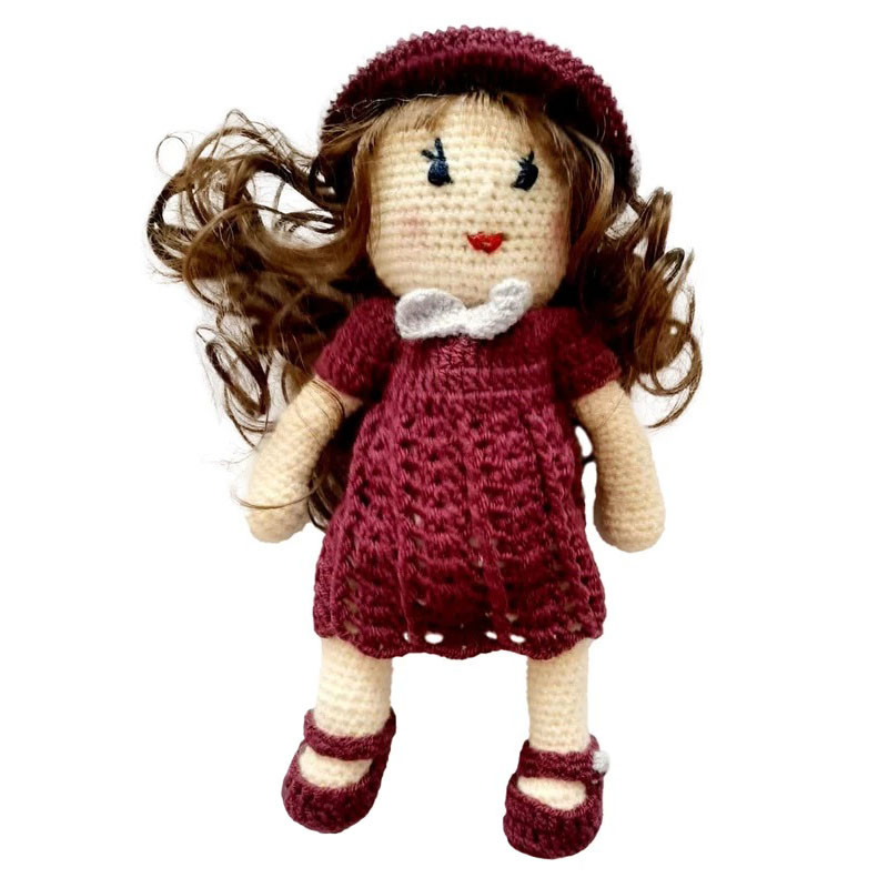 عروسک بافتنی مدل دستبافت دختر کد D28