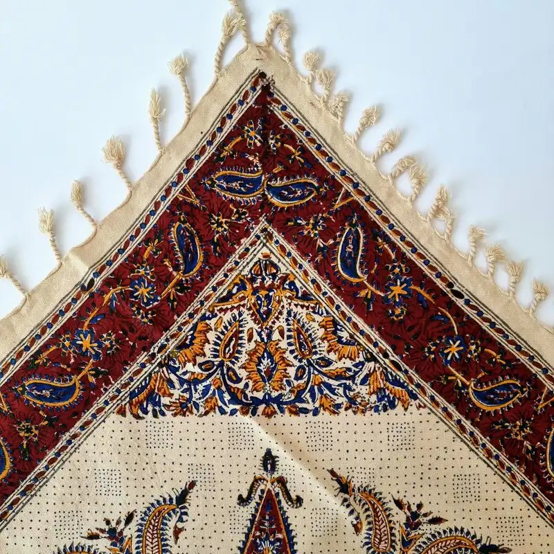 رومیزی قلمکار مدل QKHSO3  طرح خورشیدی