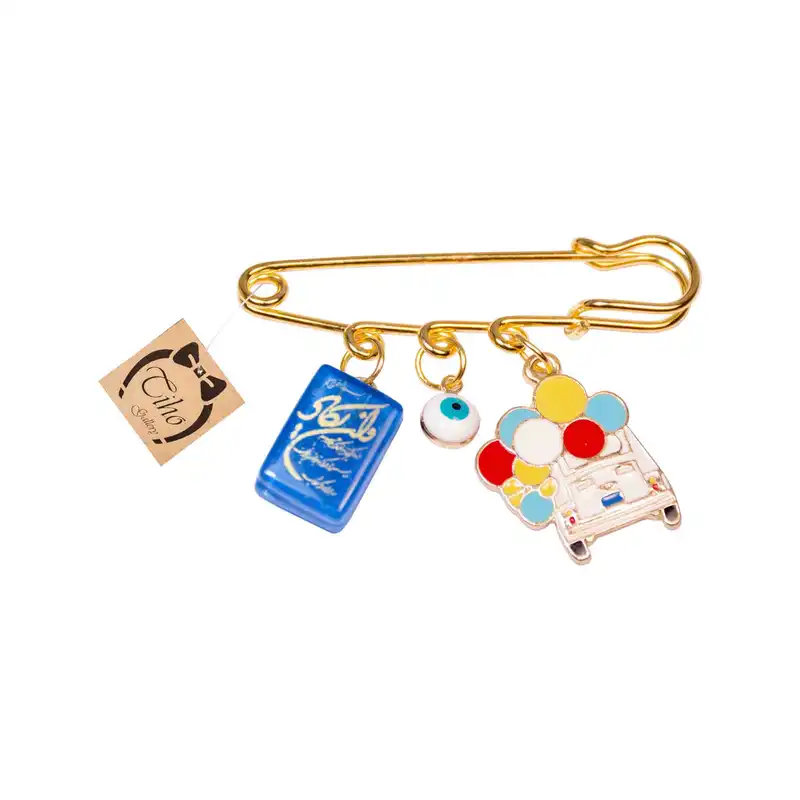 سنجاق سینه نوزادی مدل وان یکاد و چشم نظر و قام قام