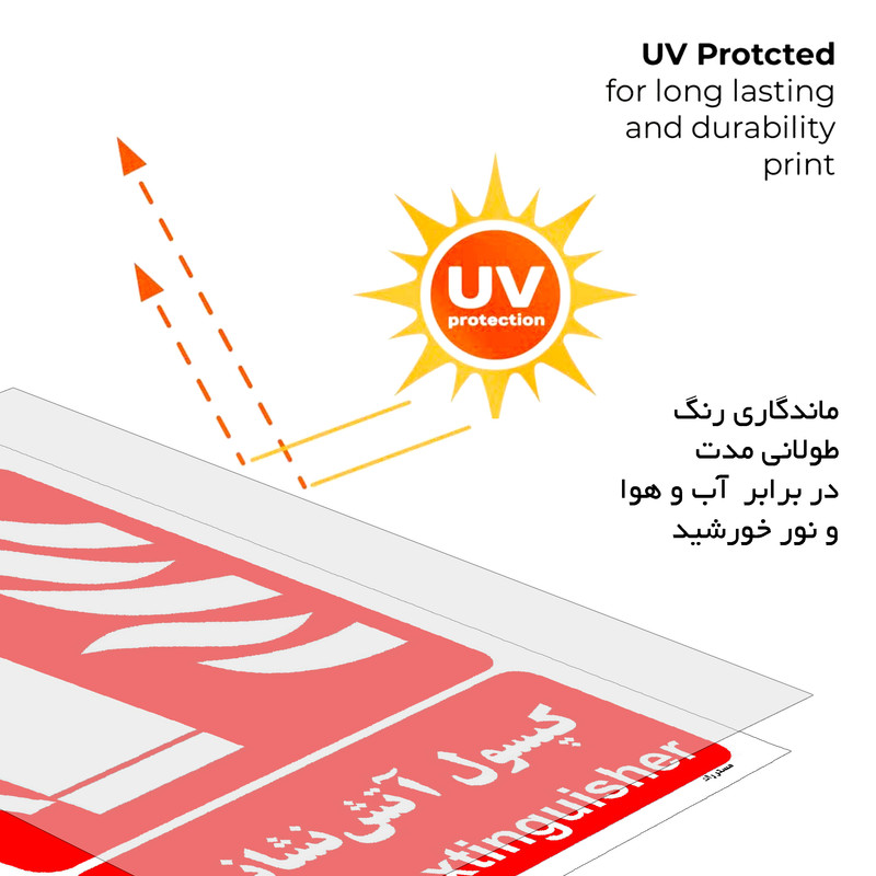 برچسب ایمنی مستر راد طرح کپسول آتش نشانی مدل HSE-OSHA-007