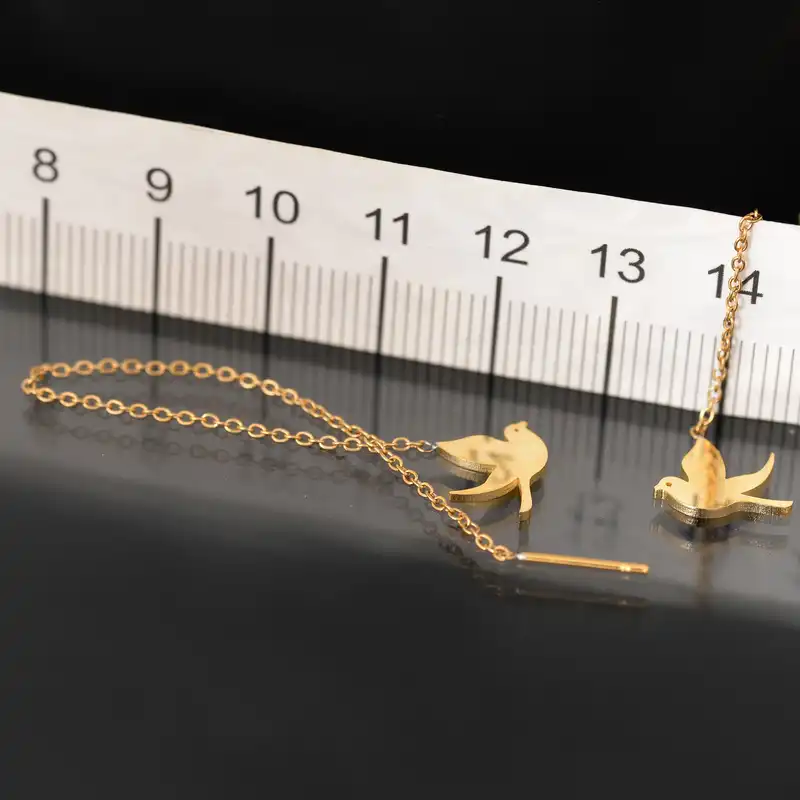 گوشواره زنانه ماصرم مدل بخیه ای کد GO1281