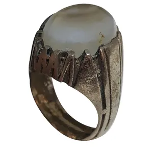 انگشتر نقره مردانه مدل دُر نجف چشم دار DNC214220