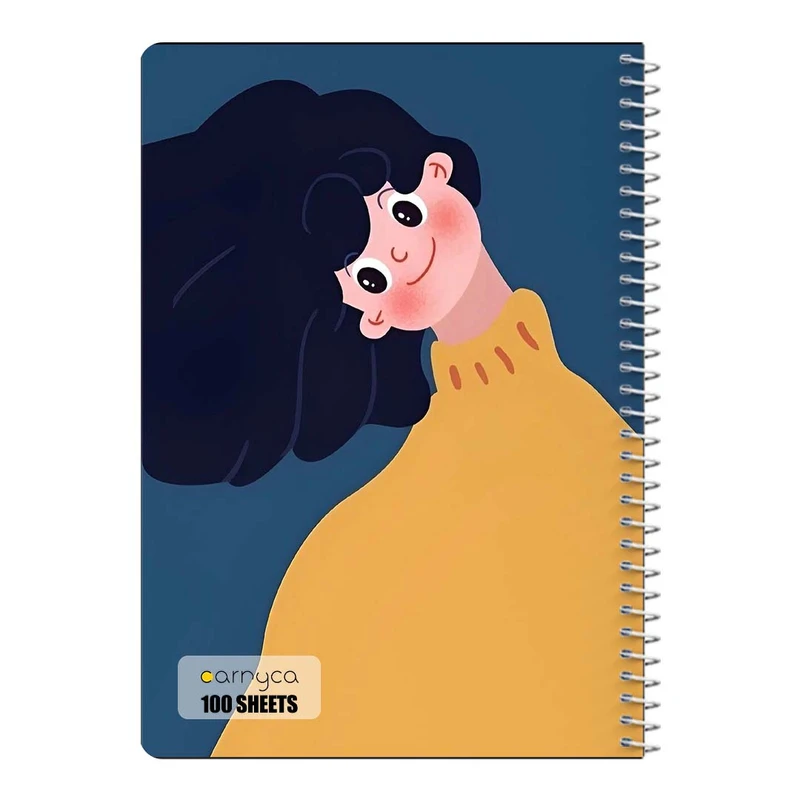 دفتر مشق 100 برگ سیمی کارنیکا طرح دختر مینیمال Minimalist Girl کد 82496