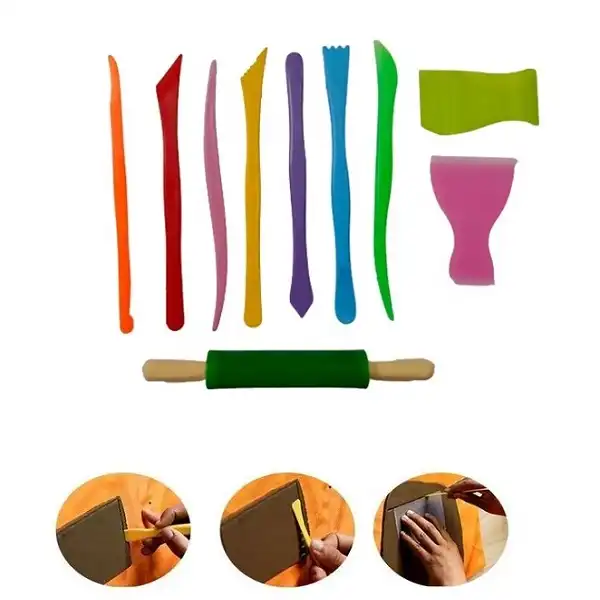 ابزار سفالگری به گز مدل پیکر تراشی مجموعه 10 عددی