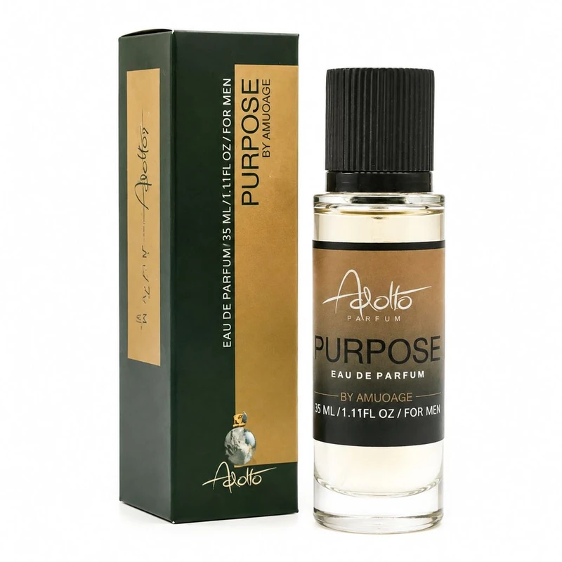 عطر جیبی زنانه و مردانه آدولفو مدل Amuoage Purpose با رایحه چوبی و معطر حجم 35 میلی لیتر