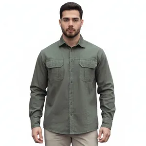 پیراهن آستین بلند یقه برگردان مردانه مدل وارنا کد 02