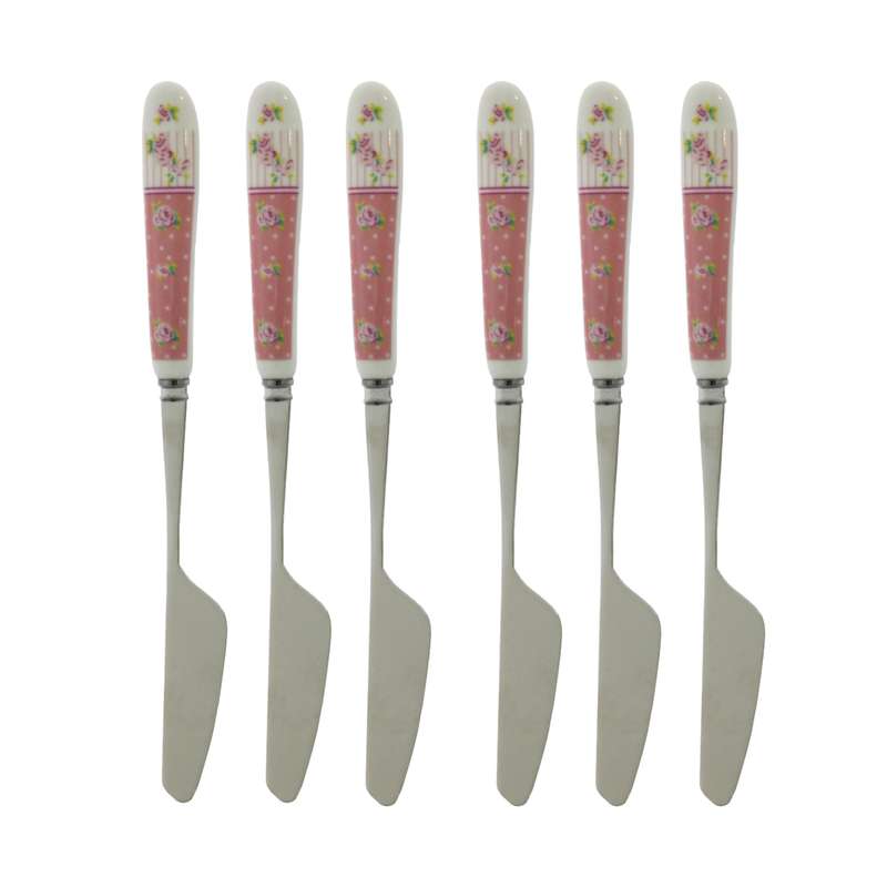 کارد صبحانه خوری طرح Rose Flower بسته 6 عددی