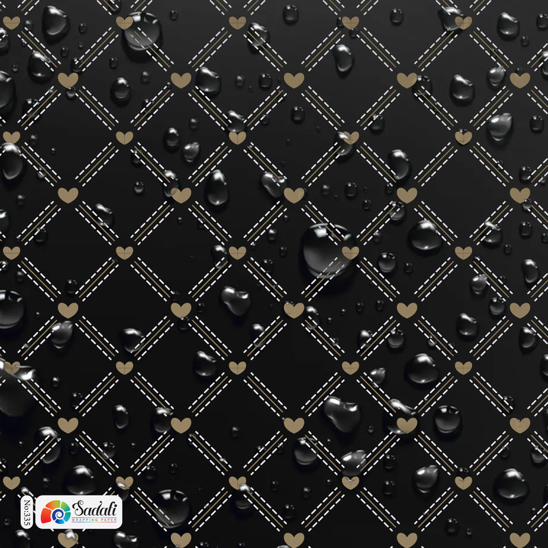 کاغذ کادو طرح مشکی کلاسیک بسته 2 عددی