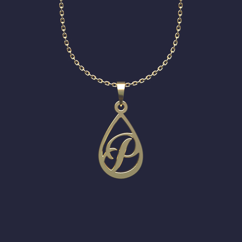 گردنبند طلا 18 عیار زنانه مدوپد مدل حرف p کد JJ2-1-1139