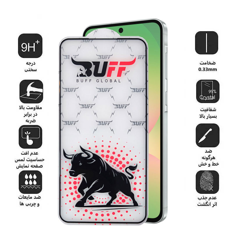محافظ صفحه نمایش بوف مدل Black Fighter مناسب برای گوشی موبایل سامسونگ Galaxy A57 / S25 Fe