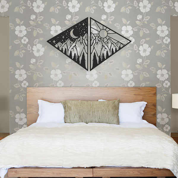 دیوارکوب طرح شب و روز کد 300 مجموعه 2 عددی