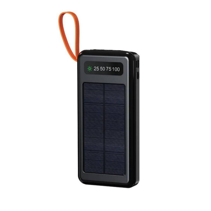 پاوربانک 10.5 وات پرودو مدل PIANO SOLAR PDPBB306BK ظرفیت 10000 میلی‌آمپرساعت به همراه کابل USB-C، USB-A، لایتنینگ و MicroUSB