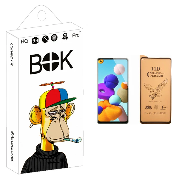 محافظ صفحه نمایش سرامیکی بوک مدل +HD مناسب برای گوشی موبایل سامسونگ Galaxy A21s