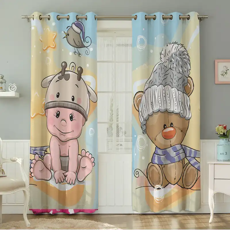 پرده نیروانا طرح  کودک مدل مخمل کد 8313 سایز 140×280 سانتی متر