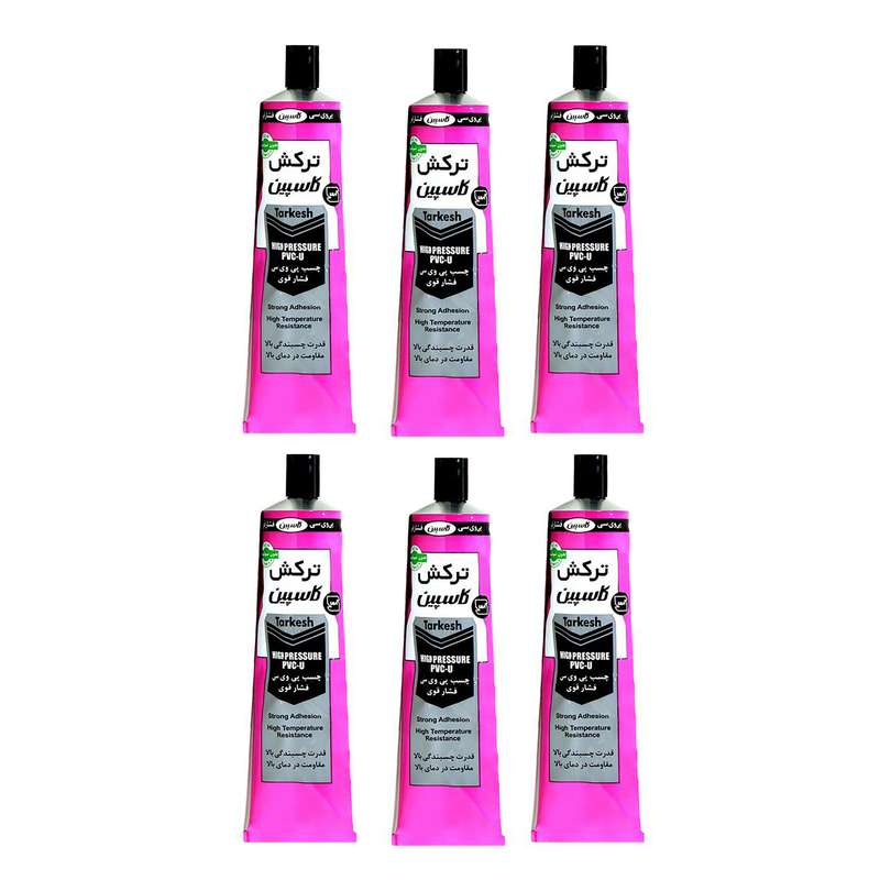 چسب پی وی سی کاسپین مدل ترکش حجم 100 میلی لیتر بسته ۶ عددی