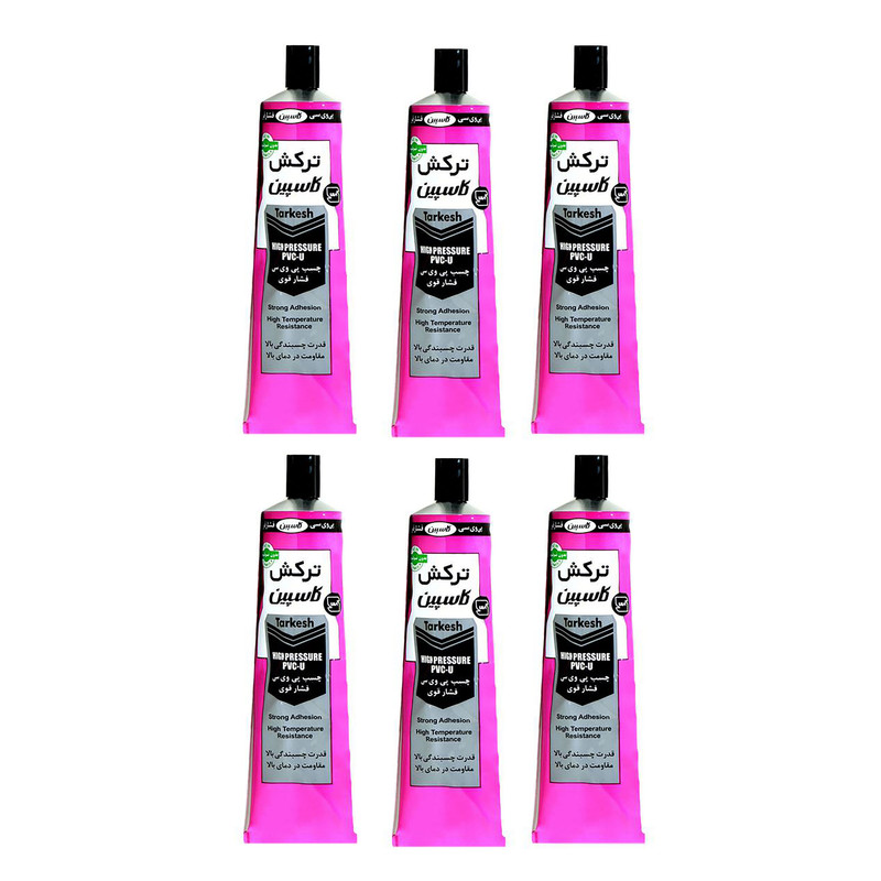 چسب پی وی سی کاسپین مدل ترکش حجم 100 میلی لیتر بسته ۶ عددی