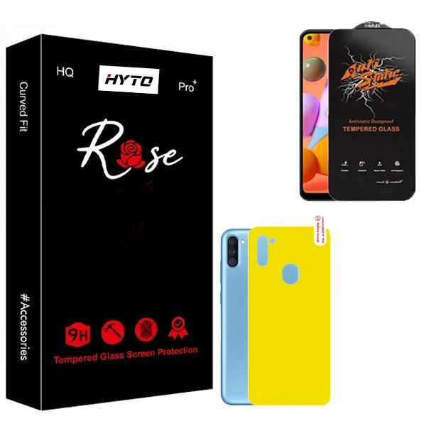 محافظ صفحه نمایش هیتو مدل محافظ صفحه نمایش هیتو مدل Rose Antistatic Guard مناسب برای گوشی موبایل مناسب برای گوشی موبایل سامسونگ Galaxy A11 به همراه محافظ پشت گوشی