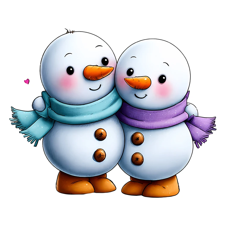 استیکر پارچه و لباس پاد آفرین مدل کارتونی آدم برفی کیوت بامزه کد S6008