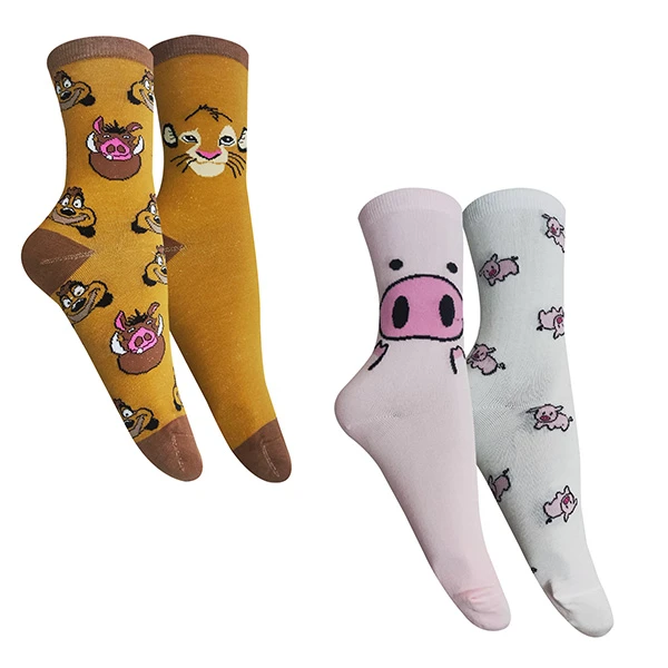 جوراب ساق بلند بچگانه تن پوش هنگامه مدل شیرشاه و خوک بسته 2 عددی