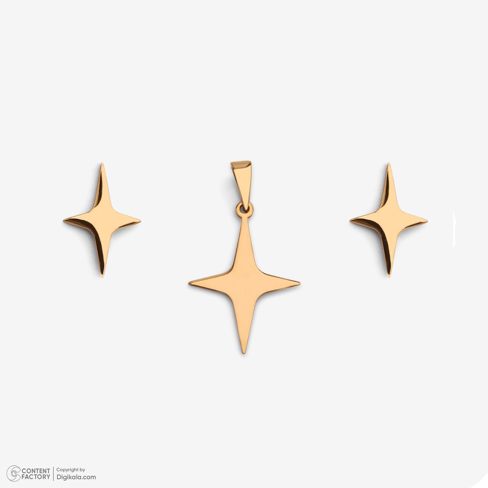 نیم ست طلا 18 عیار زنانه سایا گلد مدل ستاره قطبی ns19 -  - 7