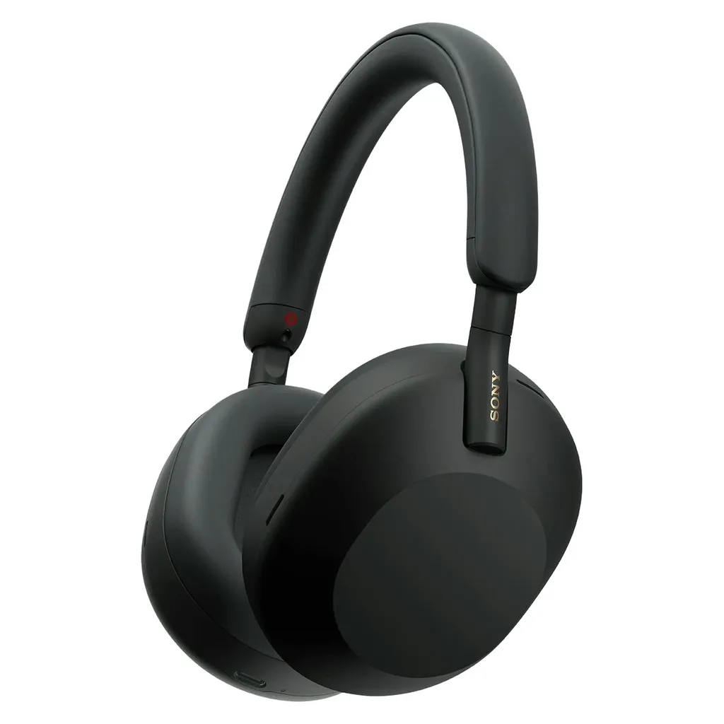 هدفون بی‌سیم سونی مدل WH-1000XM5 با نویز کنسلینگ فعال (ANC)، درگاه شارژ USB Type-C، دارای 4 میکروفون با فناوری Beamforming، پشتیبانی از دستیار صوتی، قابلیت اتصال همزمان به دو دستگاه