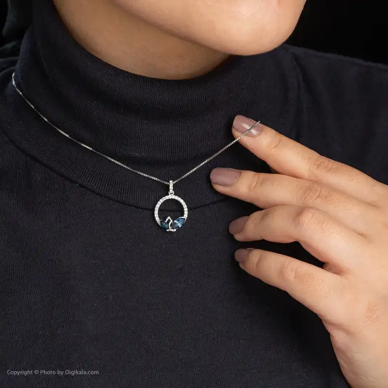 گردنبند نقره زنانه کوبیک مدل QN-1135
