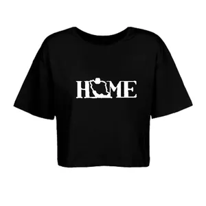 کراپ‌تاپ آستین کوتاه زنانه مدل ایران کد 03 رنگ مشکی