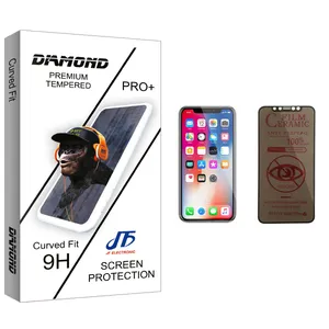 JF Diamond glass Privacy Screen Protector For Apple اپل iPhone X