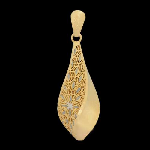 آویز گردنبند طلا 18 عیار زنانه طلای مستجابی مدل آوا مخروطی کد 3682