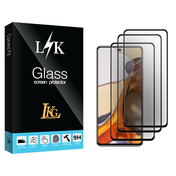 محافظ صفحه نمایش سرامیکی ال کا جی مدل LK Glass مناسب برای گوشی موبایل شیائومی 11T Pro 5G 2107113SG بسته سه عددی