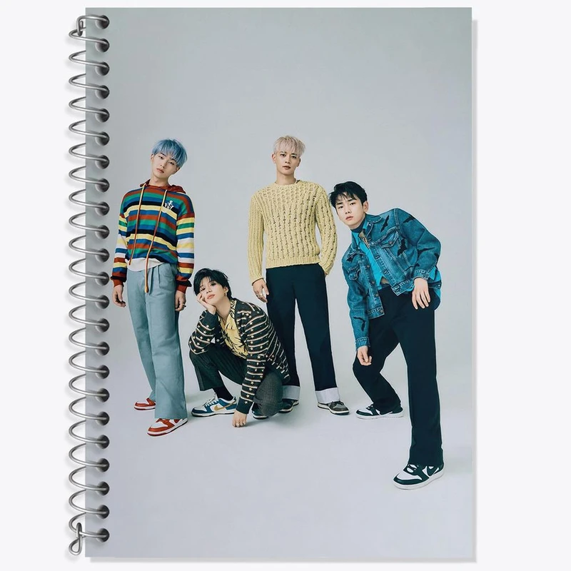 دفتر زبان 50 برگ خندالو مدل دو خط طرح گروه شاینی Shinee کد 21365