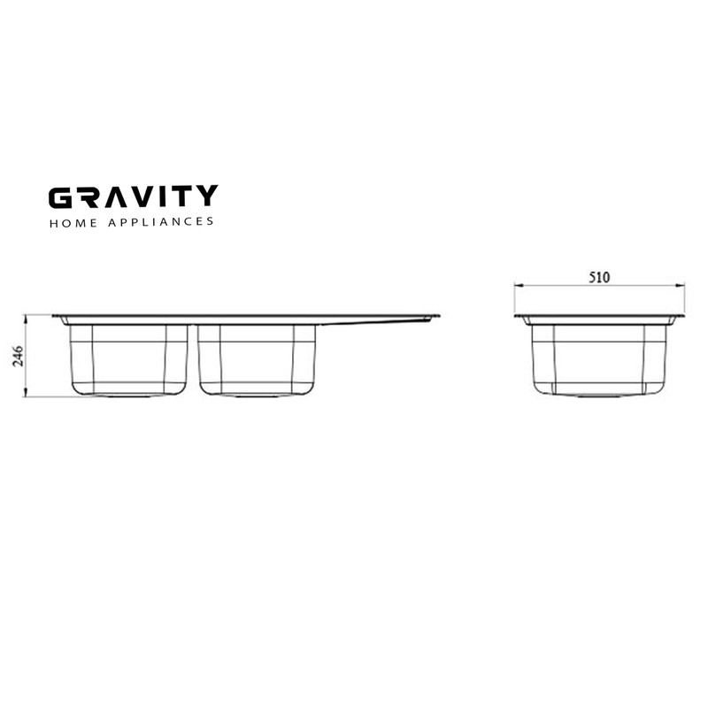 سینک
ظرفشویی استیل گرویتی  مدل GS702 توکار