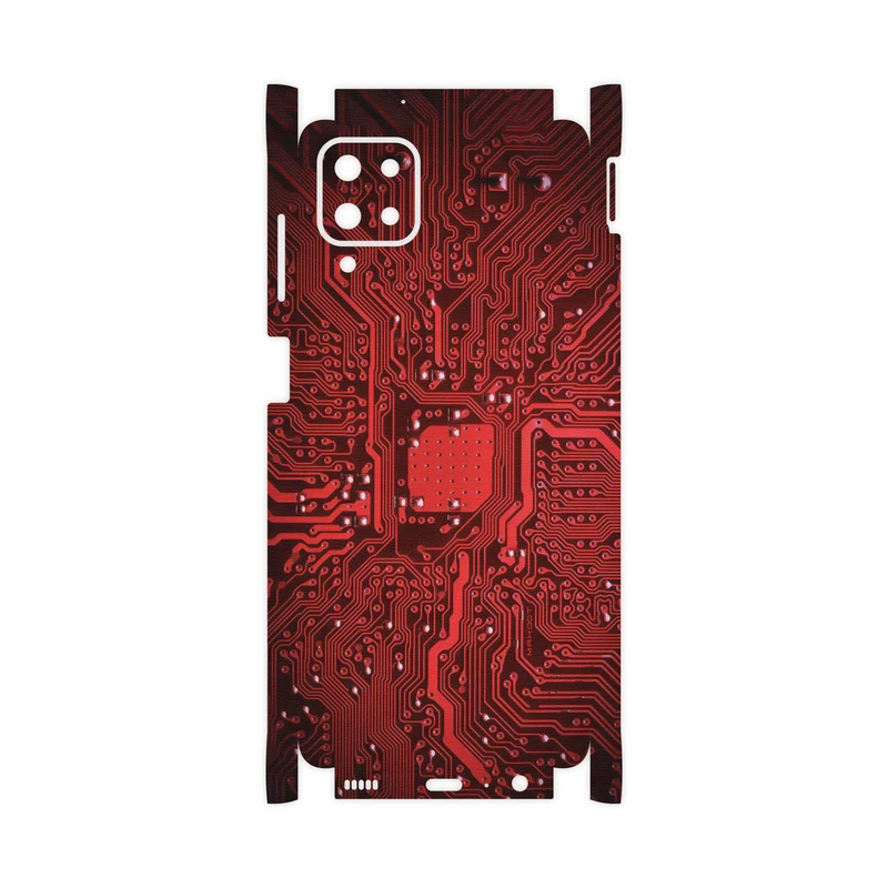 برچسب پوششی ماهوت مدل Red-Printed-Circuit-Board-FullSkin مناسب برای گوشی موبایل سامسونگ Galaxy A12 Nacho