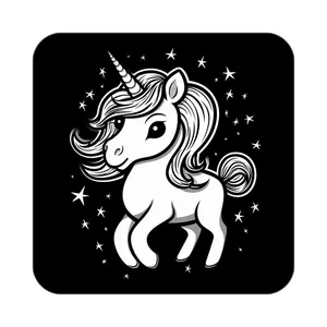 زیر لیوانی کاکتی طرح اسب تک شاخ و یونیکورن مدل mp29455