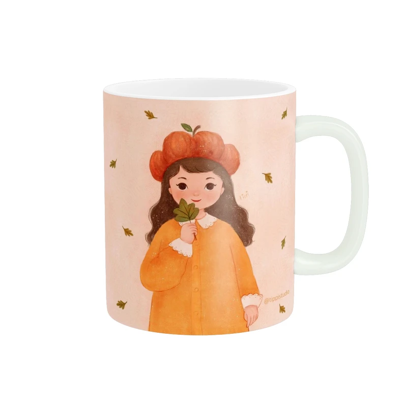 ماگ پاد آفرین مدل فانتزی طرح برگ پاییزی کد p11553