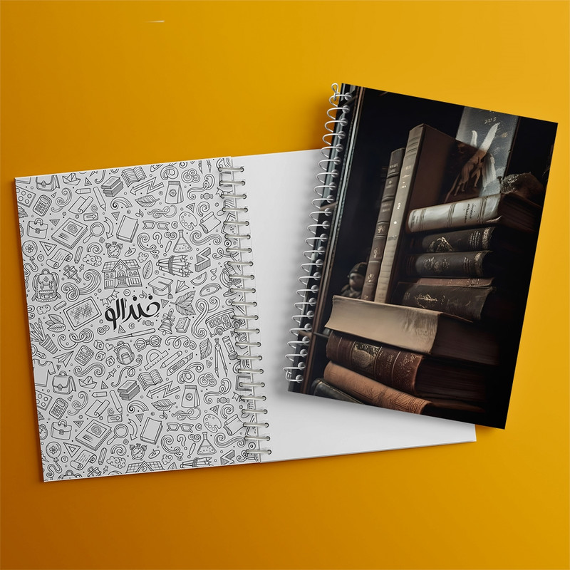 دفتر زبان 50 برگ خندالو مدل سه خط طرح کتاب (Book) کد F1353