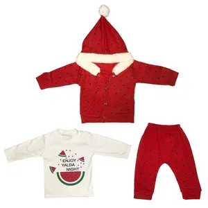 ست 3 تکه لباس نوزادی مدل یلدایی 354