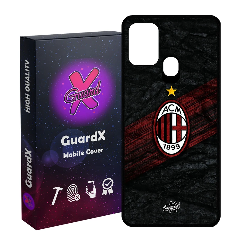 کاور گارد ایکس طرح AC Milan مدل Glass10057 مناسب برای گوشی موبایل سامسونگ Galaxy M31 / M31 Prime / F41
