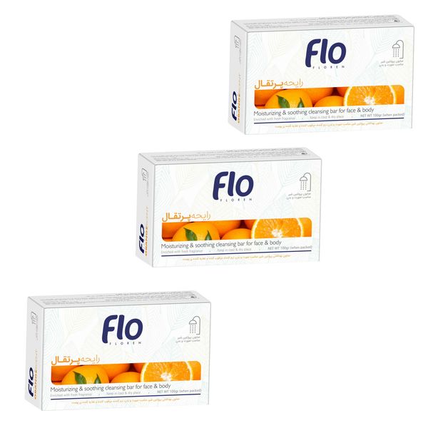 صابون شستشو فلو مدل پرتقال وزن 100 گرم مجموعه 3 عددی صابون شستشو فلو مدل پرتقال وزن 100 گرم مجموعه 3 عددی