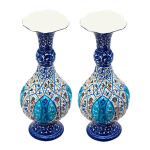 گلدان میناکاری مدل صراحی کد 394-12-102 مجموعه 2 عددی