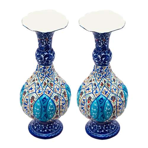 گلدان میناکاری مدل صراحی کد 394-12-102 مجموعه 2 عددی